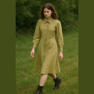 Vintage Deadstock Sheer Lime Green Silk Button Up Blouse